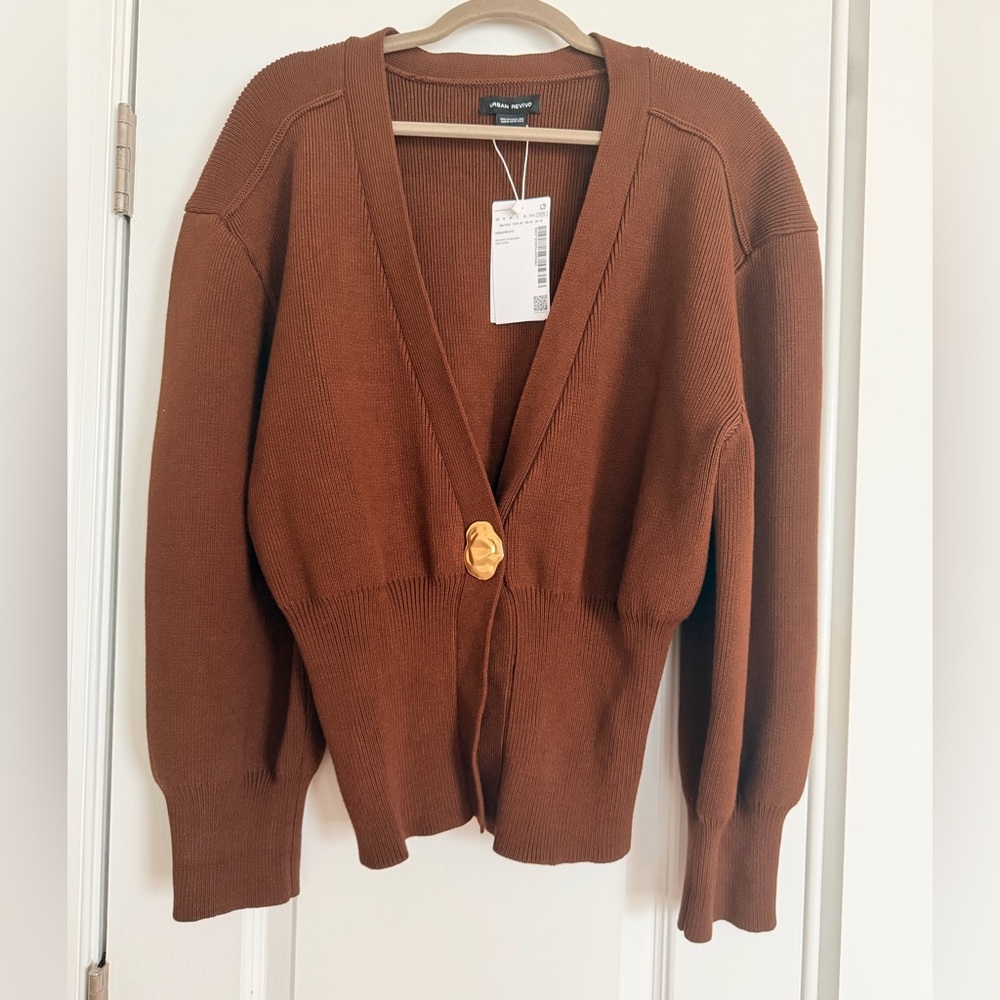 Urban Revivo Button-Front Knit Cardigan